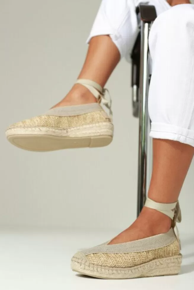 Shabbies Amsterdam Espadrilles>Espadrille Palma Kimono Raffia Zand