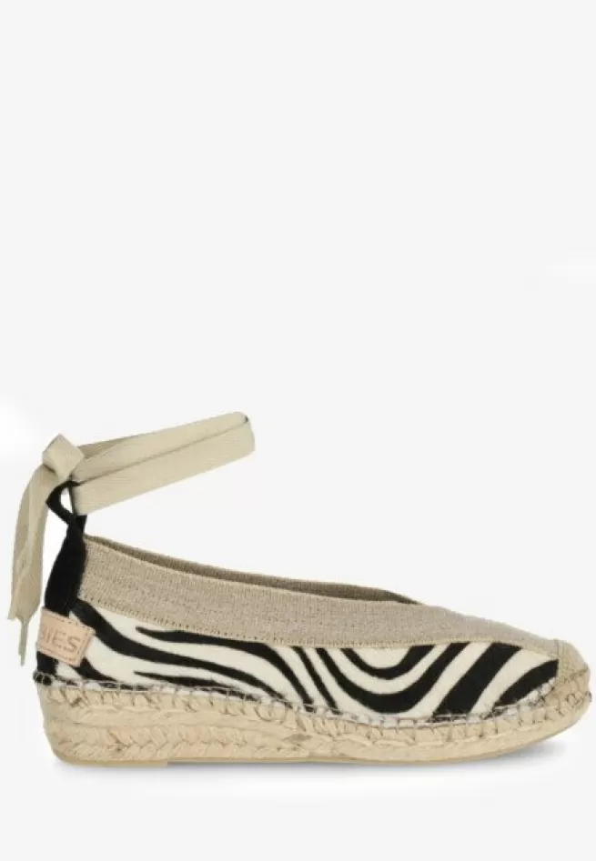 Shabbies Amsterdam Espadrilles | Loafers>Espadrille Palma Kimono Zebra Zwart/Wit