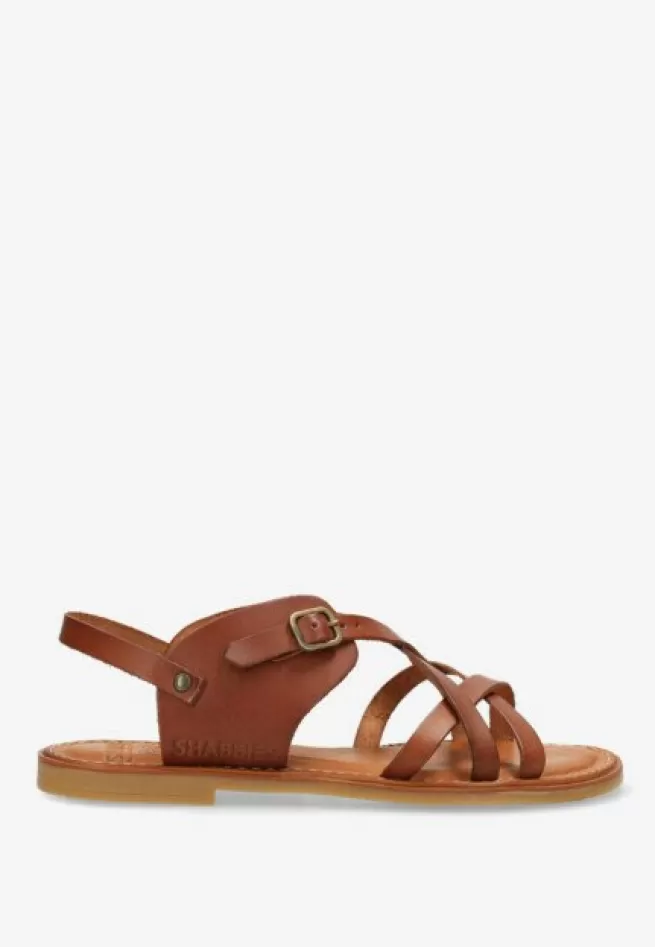 Shabbies Amsterdam Sandalen>Sandal Angel Cross Cognac