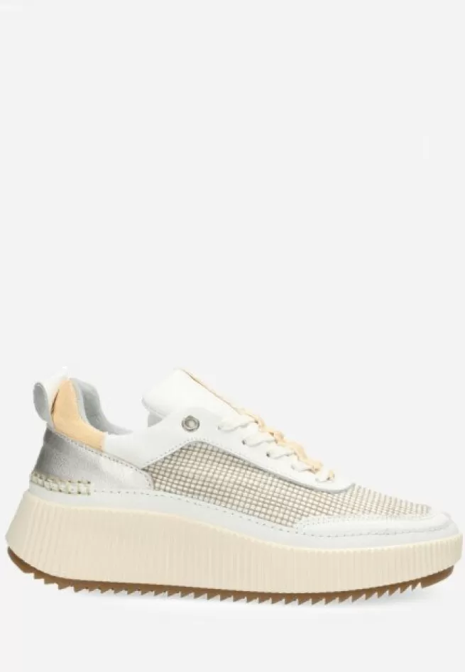 Shabbies Amsterdam Sneakers>Sneaker Chavi Maan Wit Zilver